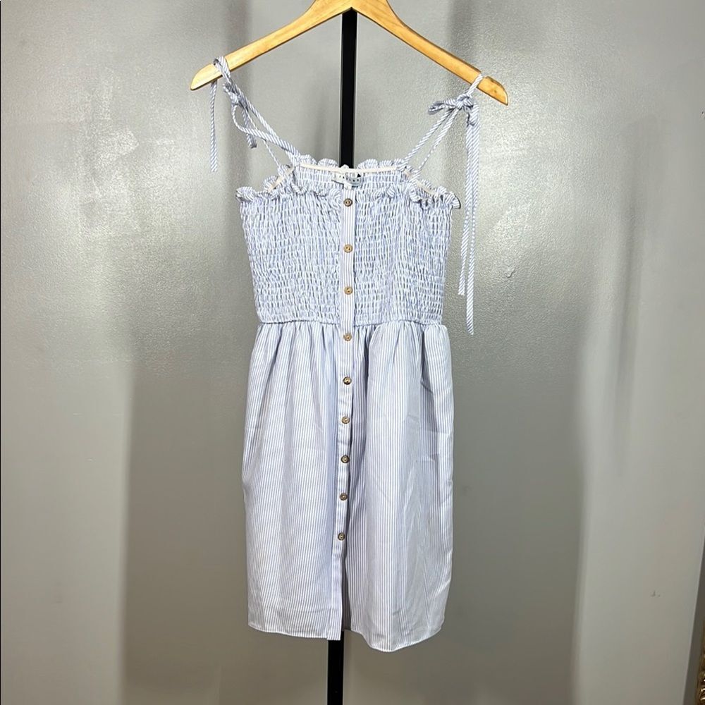 FAVLUX Light Blue Striped Mini Dress